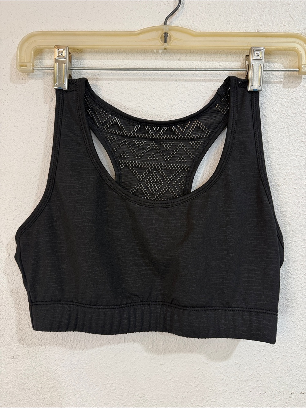 ZYIA Black Lace-Back Racerback Sports Bra